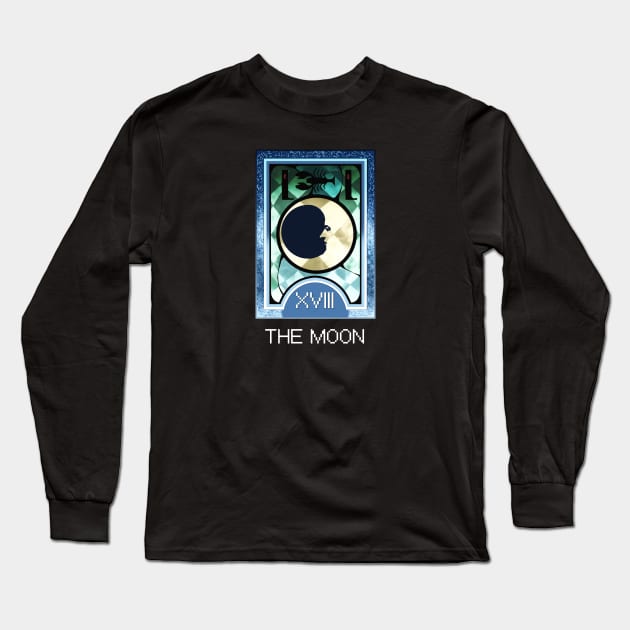 The Moon Arcana Tarot Card Long Sleeve T-Shirt by loveandlive